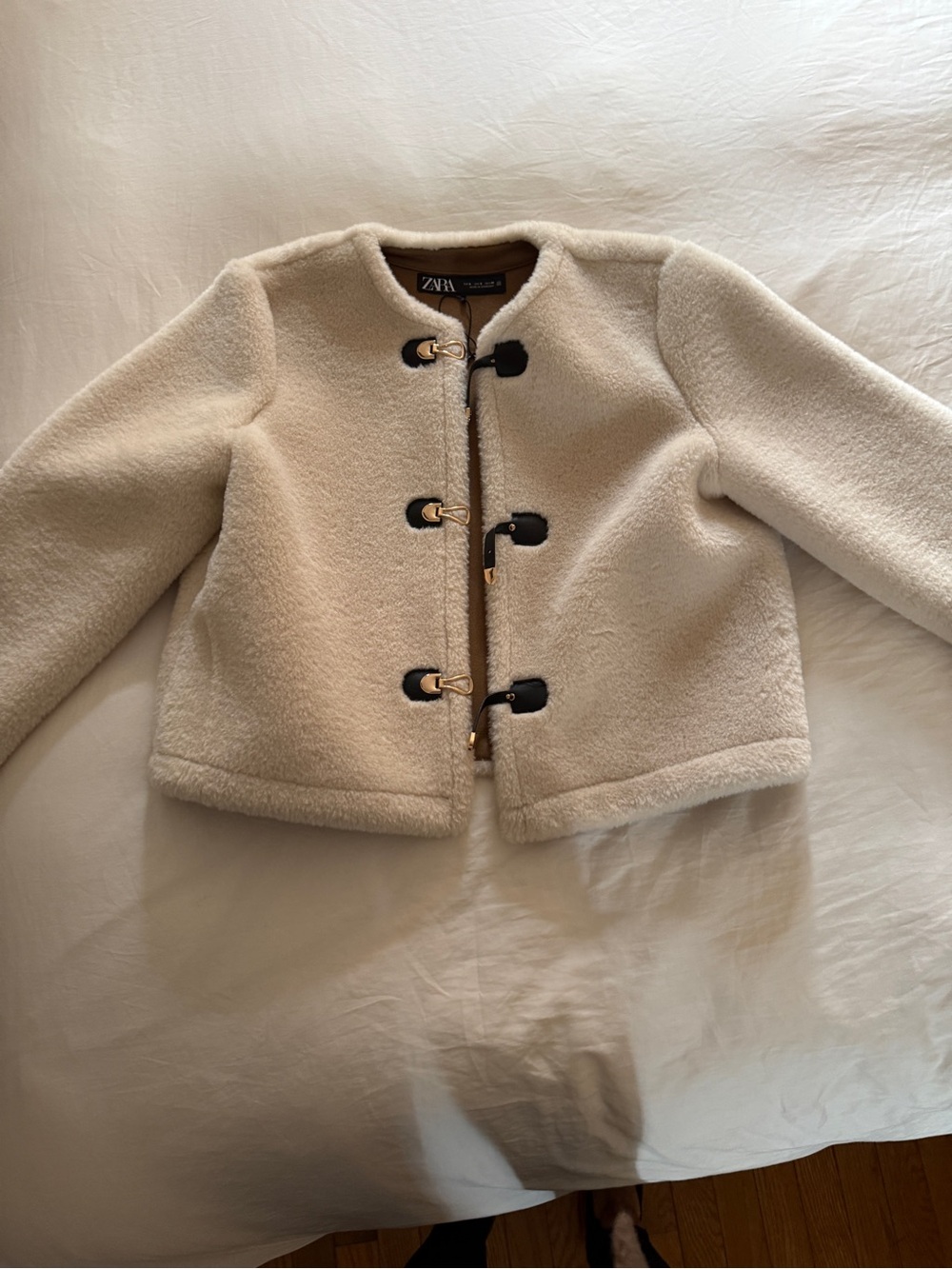 Ivory shearling Zara jacket - Picture 5 of 6